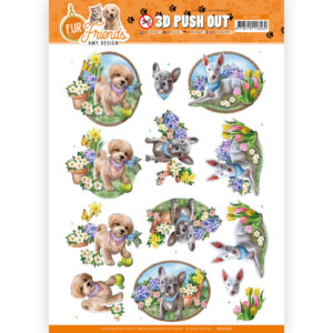 3D Push Out - Amy Design - Fur Friends - Dogs in the Garde 10680