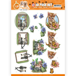 3D Push Out - Amy Design - Fur Friends - Cats at the Window 10677