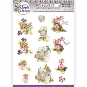 3D Push Out - Precious Marieke - Purple Passion - Bird Paradise 10682