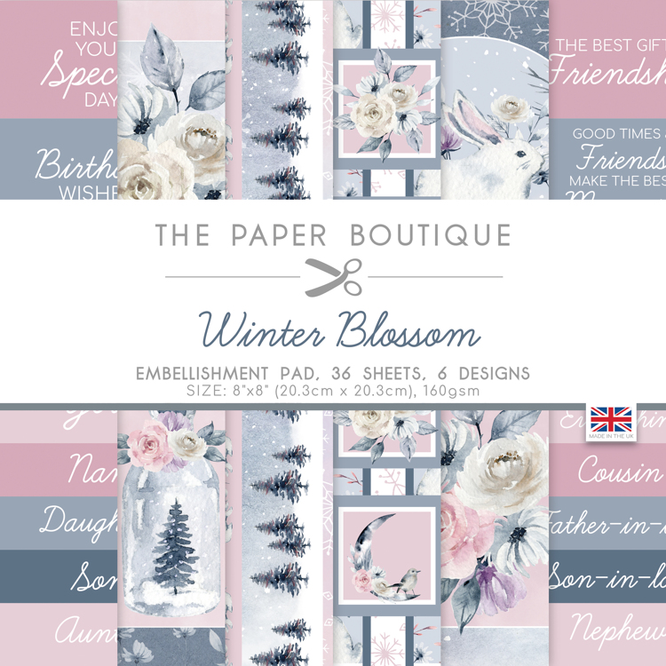 The Paper Boutique Winter Blossom 8x8 Embellishments Pad 1989