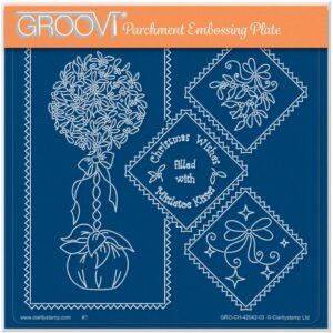 FESTIVE TOPIARY - CHRISTMAS TREASURES A5 SQUARE GROOVI PLATE 42042