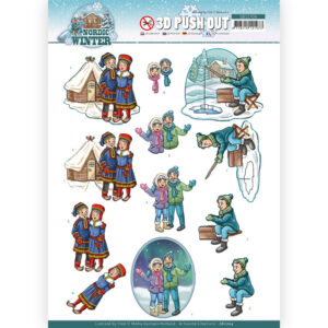 3D Push Out - Yvonne Creations - Funky Nanna – Nordic Winter - Ice Fishing 10704