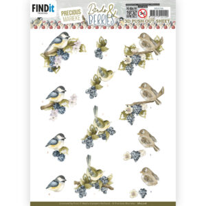 3D Push Out Sheet - Precious Marieke - Birds and Berries - Blackberries 10706