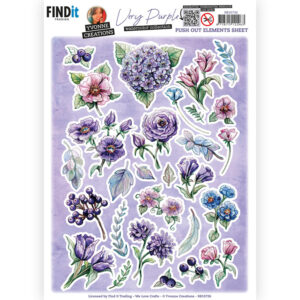 3D Push Out - Yvonne Creations - Very Purple - Small Elements B 10726