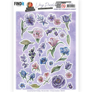 3D Push Out - Yvonne Creations - Very Purple - Small Elements A 10725