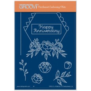 FLORAL DELIGHTS - SPRING - HAPPY ANNIVERSARY A6 GROOVI PLATE 41937