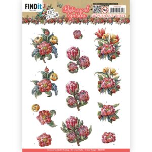 3D Push Out - Amy Design - Botanical Garden - Red Protea 10733