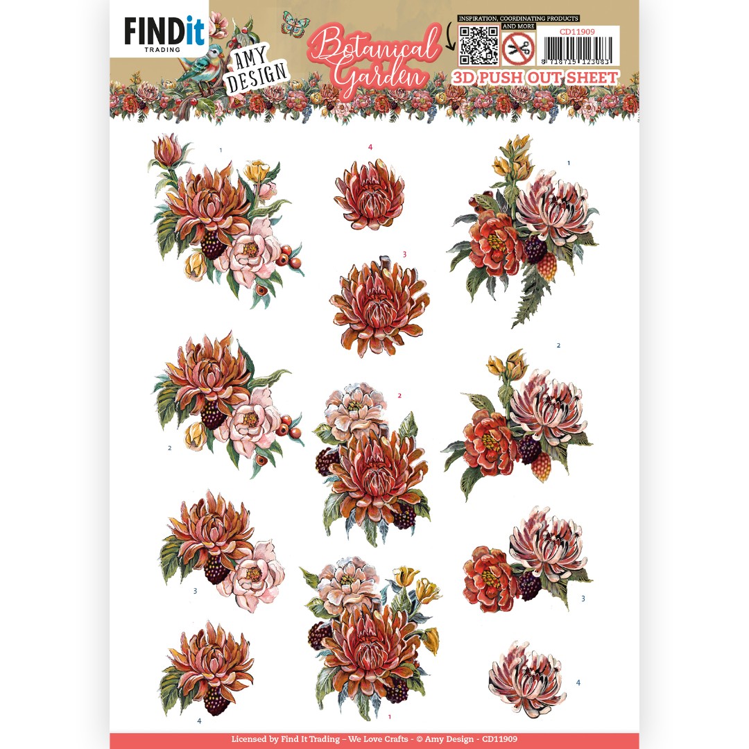 3D Push Out - Amy Design - Botanical Garden - Colorful Flowers 10734