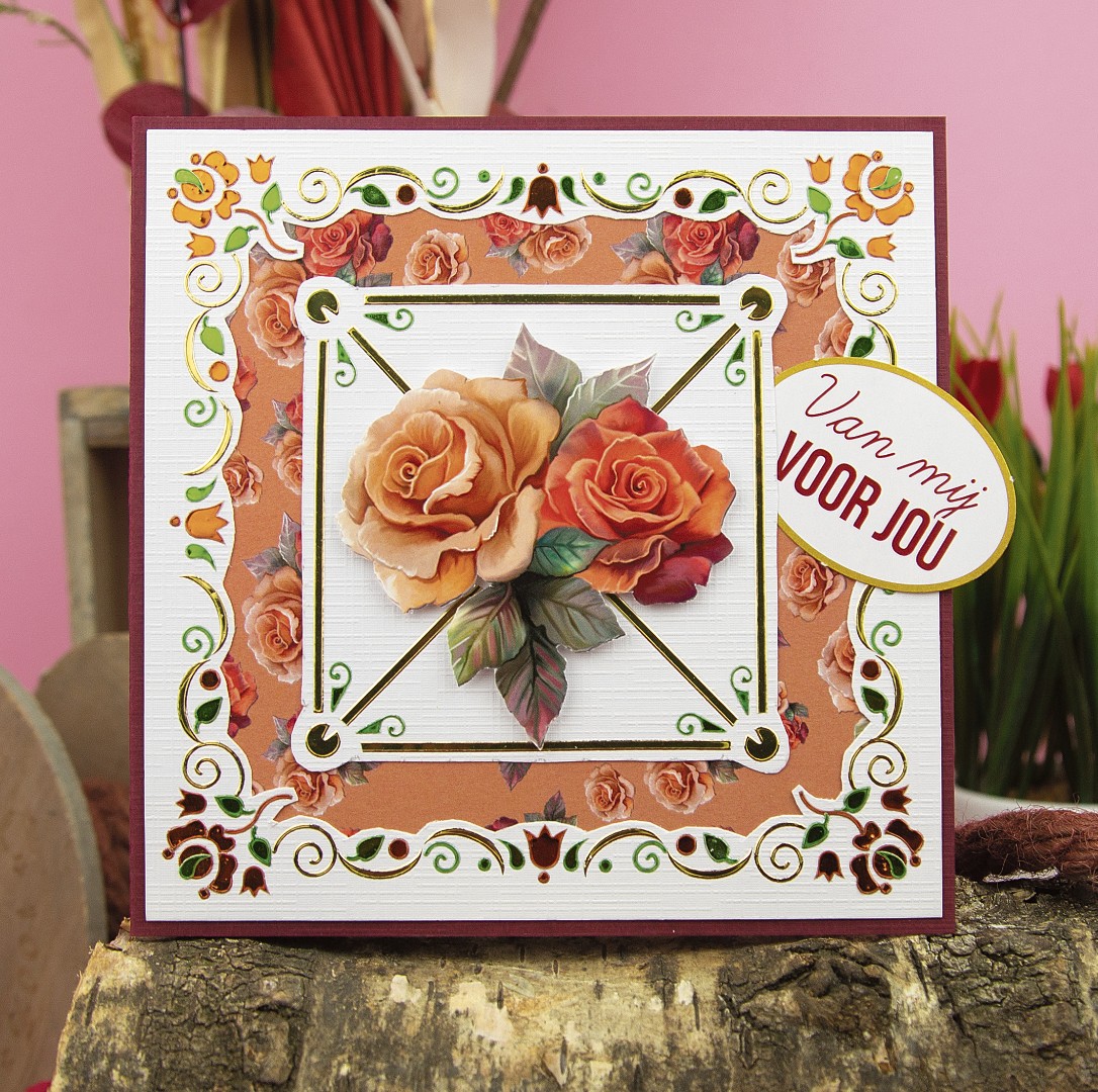 3D Push Out - Amy Design - Roses Are Red - Pink Roses 10746 - Afbeelding 3