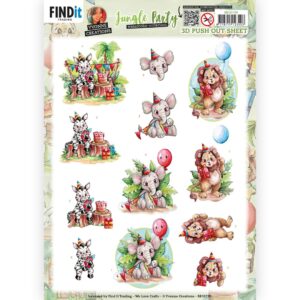 3D Push Out - Yvonne Creations - Jungle Party - Gifts 10739