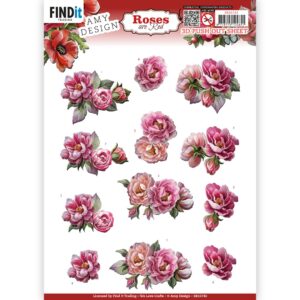 3D Push Out - Amy Design - Roses Are Red - Peonies 10743