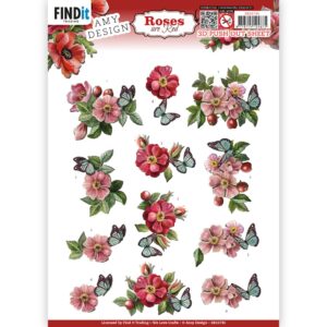 3D Push Out - Amy Design - Roses Are Red - Rose-hip 10745