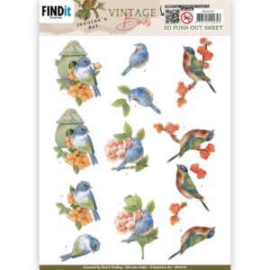 3D Push Out - Jeanine's Art - Vintage Birds - Stone Bird House 10747