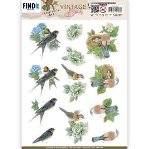 3D Push Out - Jeanine's Art - Vintage Birds - Bird's Nest 10748