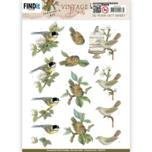 3D Push Out - Jeanine's Art - Vintage Birds - Birdcage 10750