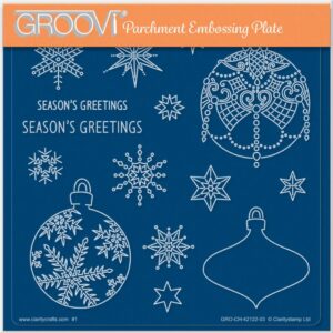 BARBARA'S SHAC BAUBLES - SEASON'S GREETINGS A5 SQUARE GROOVI PLATE 42122