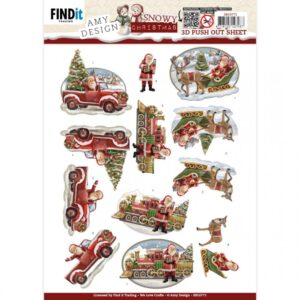 3D Push-Out - Amy Design - Snowy Christmas - Snowy Train 10771