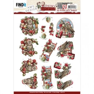 3D Push-Out - Amy Design - Snowy Christmas - Snowy Owl 10774