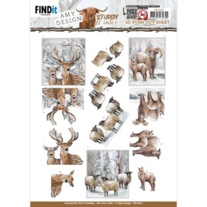 3D Push-Out - Amy Design - Sturdy Winter - Deer 10825
