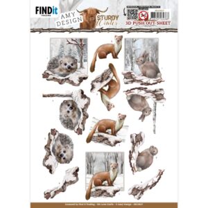 3D Push-Out - Amy Design - Sturdy Winter - Hedgehog 10827