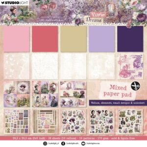 Victorian Dreams Mixed Paper Pad - Vellum, Unicolor & Elements (JMA-VD-MPP140)