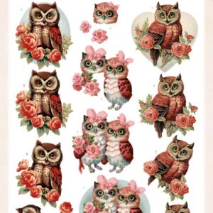 3D Push Out - Berries Beauties - Romantic Birds - Romantic Owl 10928