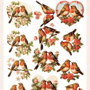 3D Push Out - Berries Beauties - Romantic Birds - Romantic Robin 10930
