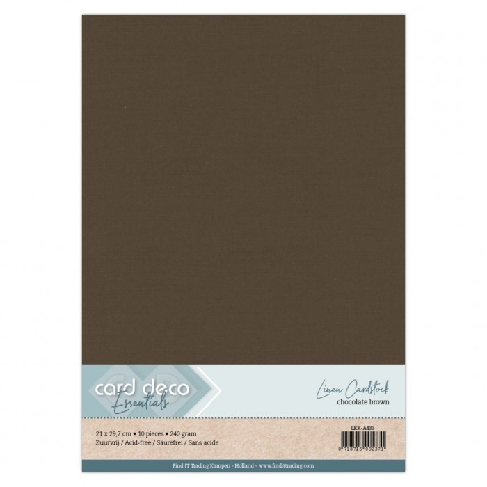 Linnenkarton 10 vel Chocoladebruin A4 250gr