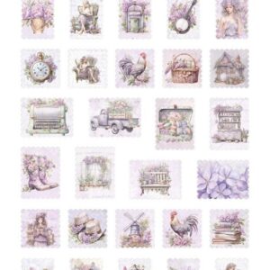 Berries Beauties - Collage Art - Push Out Postage Stamp - Lovely Lilacs