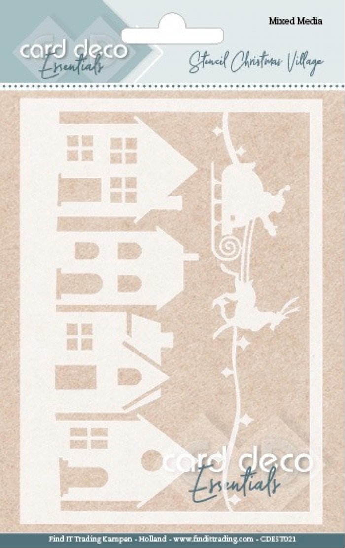 Card Deco Mask Stencil Christmas Village